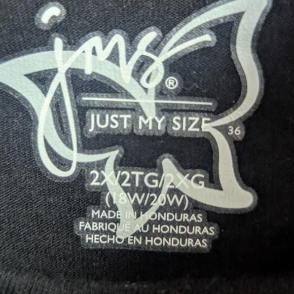 Just My Size Women's Top Sz 2X 18W/20W Black Gold Dots 3/4 Sleeve NEW - Picture 5 of 7